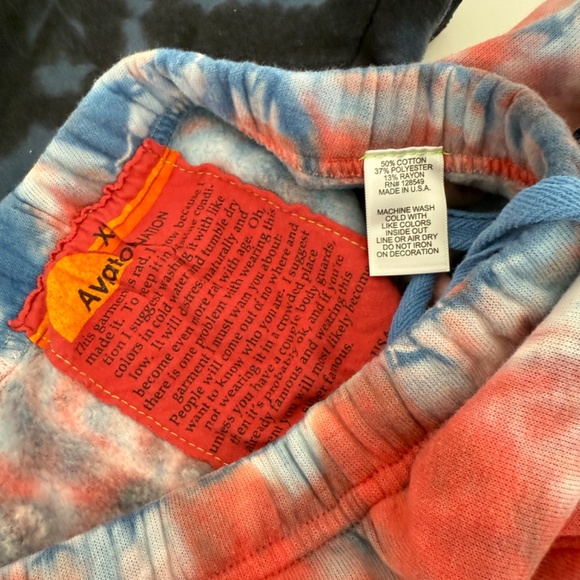 Aviator Nation Light Blue & Red Tie Dye Pullover Sweatshirt & Jogger Set - Picture 13 of 13